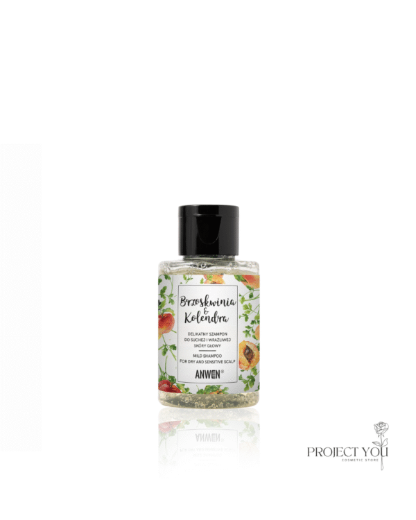 MINI Szampon - Szampon Brzoskwinia i Kolendra – do suchej i wrażliwej skóry głowy 50ml.