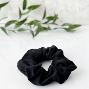 Bawełniana Scrunchie - czarna gumka do włosów